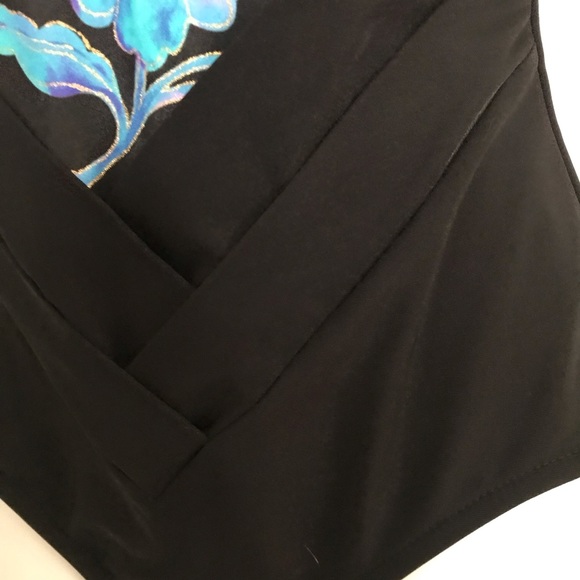 Slimming 1Piece SwimSuit Builtin Underwire Carol Wior Black Green Purple Shirred - Picture 6 of 16